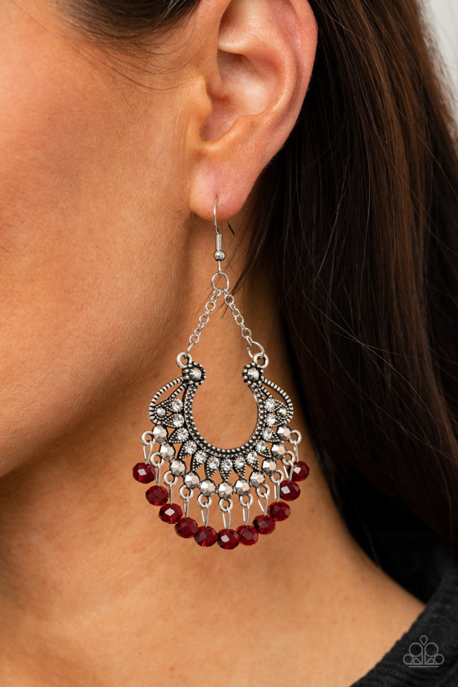EARRINGS - GLOW Down In Flames - Red - Image 2