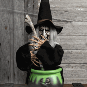 HALLOWEEN DECORATION - 17" Black Brewing Witch with Cauldron