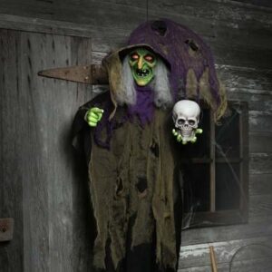 HALLOWEEN DECORATION - 6FT Hanging Witch Animatronic Decoration