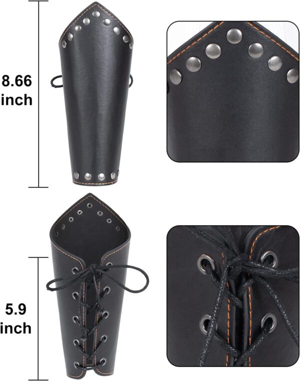 HALLOWEEN - Medieval Knight Leather Belt Shawl Men Renaissance Half Shoulder Cape Scarf Buckle Bracers Retro Accessories - Image 3
