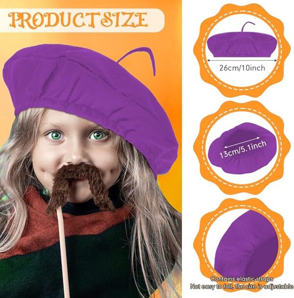 Career Day ARTISTE – Wool French Beret with scarf BRIGHT COLORS - Image 2