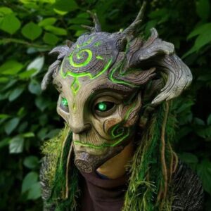 HALLOWEEN MASK - LED Dryad Mask Forest Elf Latex Mask