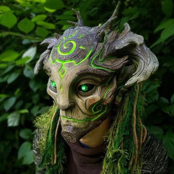 HALLOWEEN MASK - LED Dryad Mask Forest Elf Latex Mask