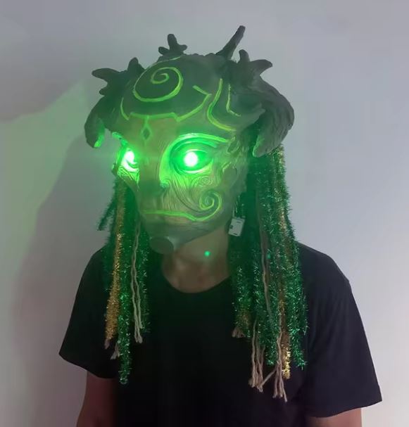 HALLOWEEN MASK - LED Dryad Mask Forest Elf Latex Mask - Image 4
