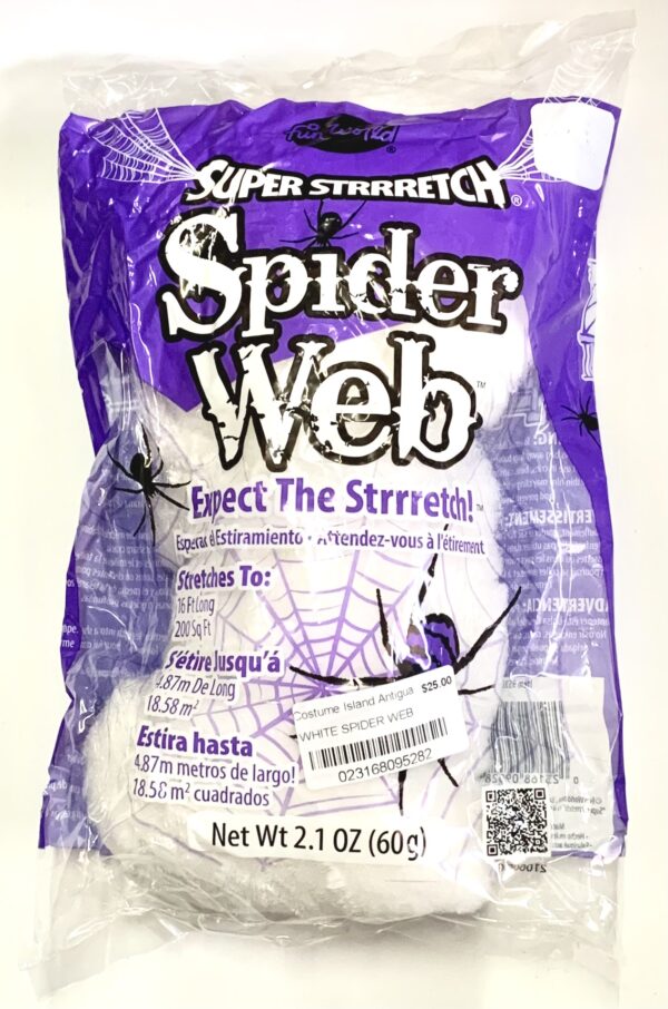 HALLOWEEN DECORATION - SPIDER WEB - 60 Gram WHITE Spider Web Super Strrretch!