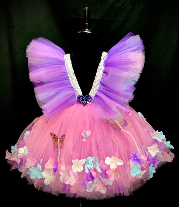 CUSTOM MADE Child tutu - Girls Floral Butterfly Suspender Tutu Dress SIZE: Fits up to 6yrs