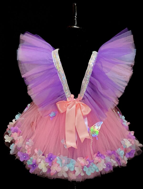 CUSTOM MADE Child tutu - Girls Floral Butterfly Suspender Tutu Dress SIZE: Fits up to 6yrs - Image 4