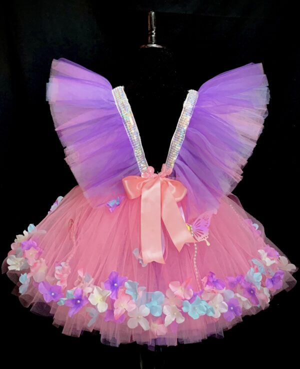CUSTOM MADE Child tutu - Girls Floral Butterfly Suspender Tutu Dress SIZE: Fits up to 6yrs - Image 5
