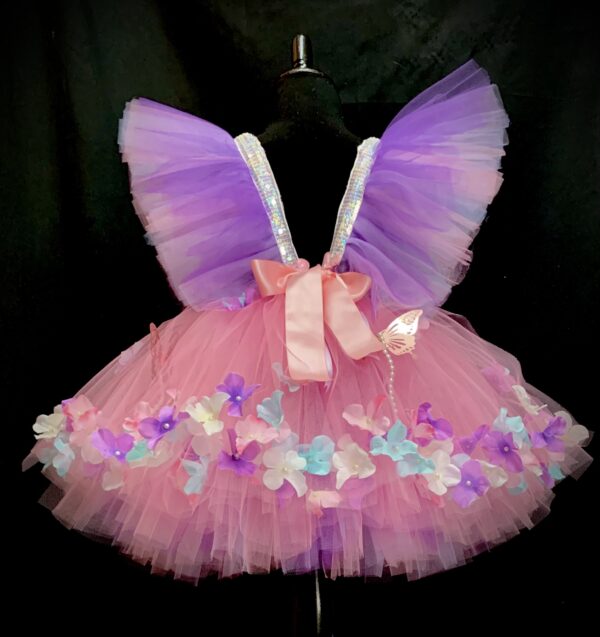 CUSTOM MADE Child tutu - Girls Floral Butterfly Suspender Tutu Dress SIZE: Fits up to 6yrs - Image 3