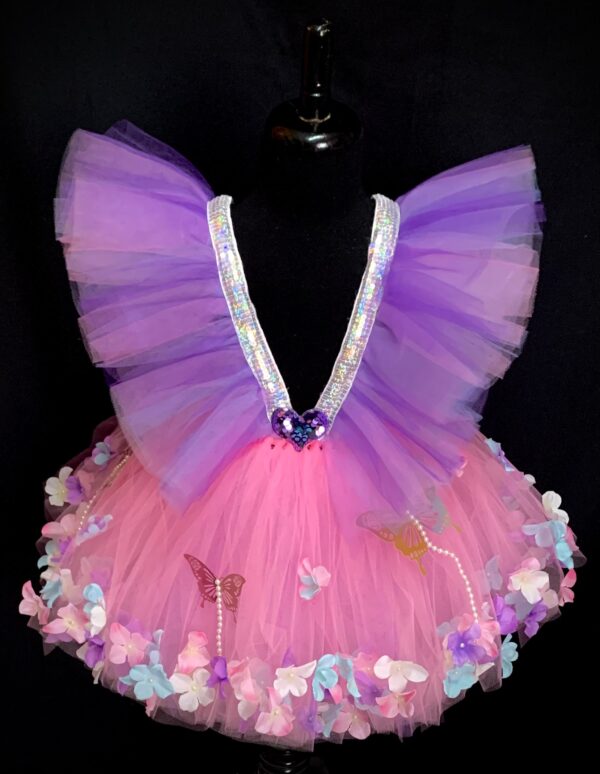 CUSTOM MADE Child tutu - Girls Floral Butterfly Suspender Tutu Dress SIZE: Fits up to 6yrs - Image 2