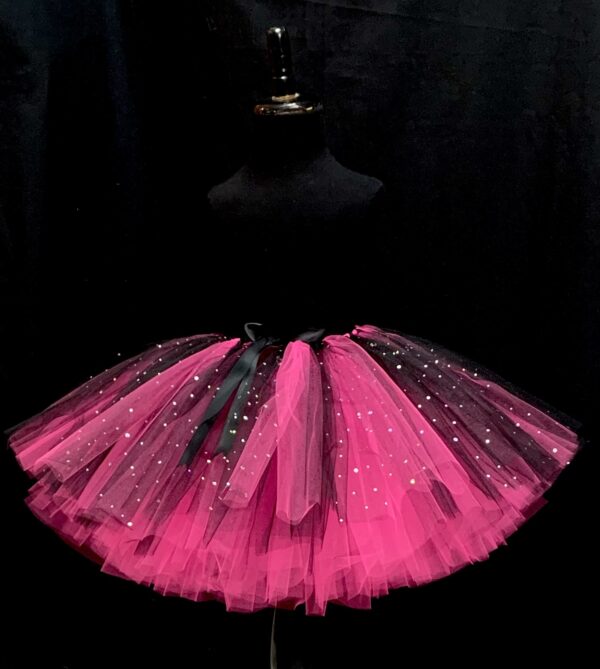 ADULT TUTU – CUSTOM MADE Adult PINK/BLACK sparkle Tutu - Short Length - Image 2