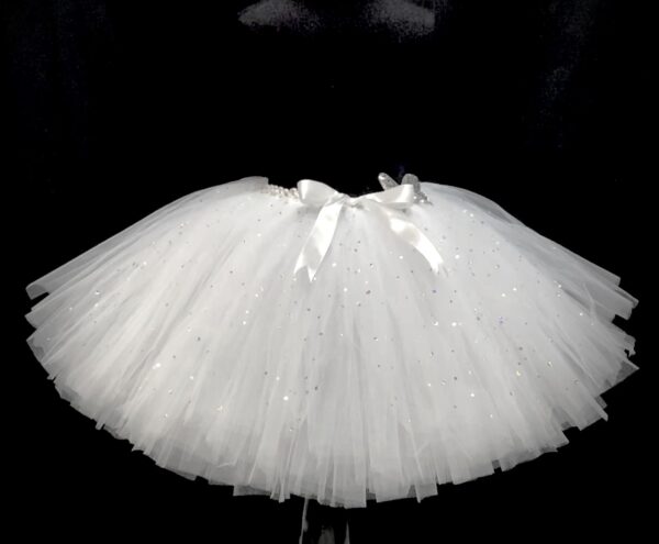 CUSTOM MADE Child tutu - Girls White Sparkle Tutu SIZE: Fits up to 8yrs