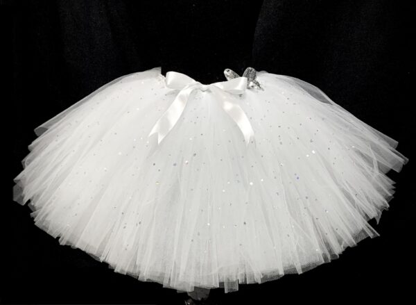 CUSTOM MADE Child tutu - Girls White Sparkle Tutu SIZE: Fits up to 8yrs - Image 3