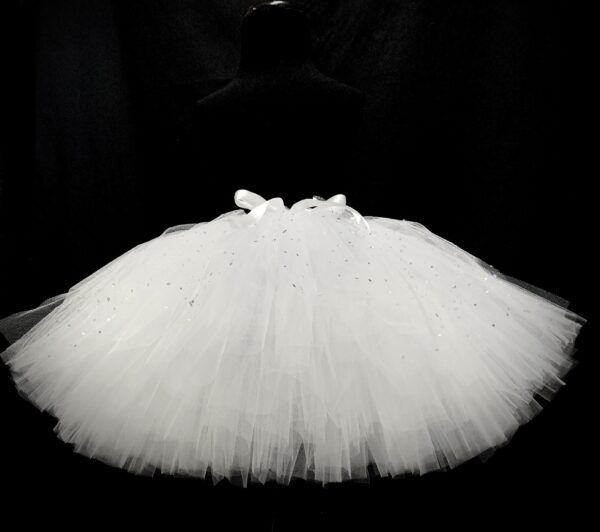 CUSTOM MADE Child tutu - Girls White Sparkle Tutu SIZE: Fits up to 8yrs - Image 2