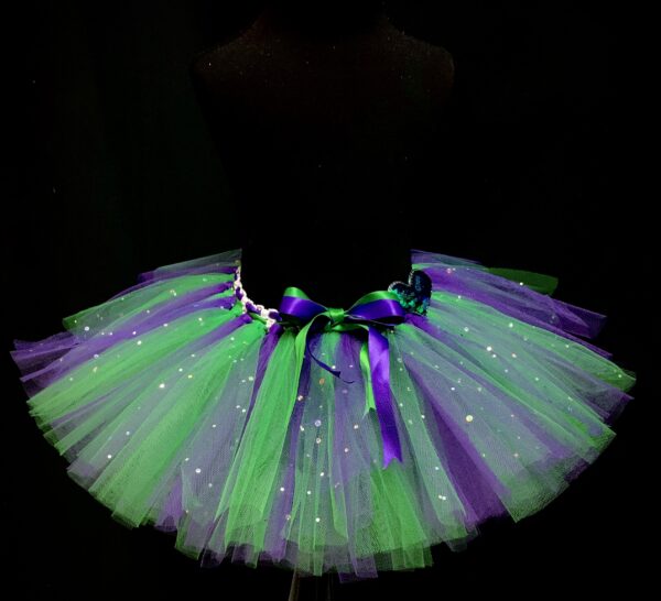 CUSTOM MADE Child tutu - TODDLER Purple Green Tutu SIZE Fits up to 2yrs - Image 2