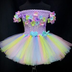 CUSTOM MADE Girls Tutu Dress - Toddler fluffy floral tutu dress Fits up to 2yrs.