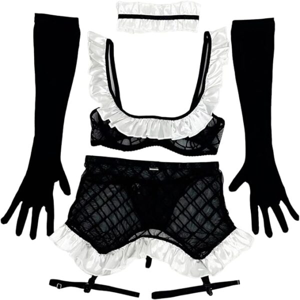 SEXY MAID - Womens Naughty Gothic French Maid Lingerie - Image 4