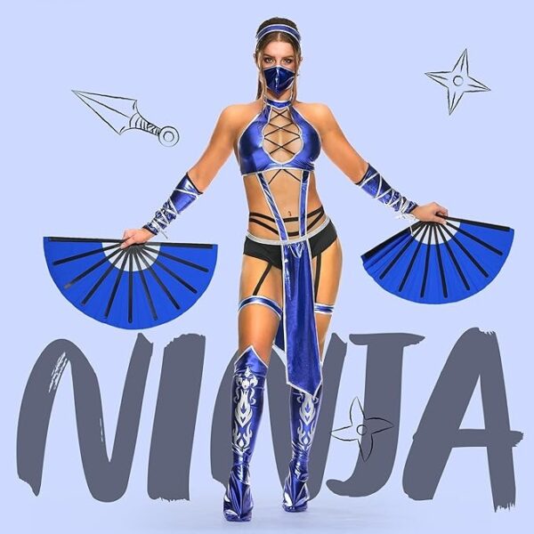 HALLOWEEN - Women's - Adult Blue Ninja Costume - Image 2