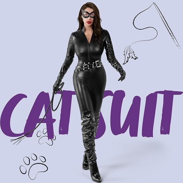 HALLOWEEN - Women's Black Catsuit Cat Costume - Image 2