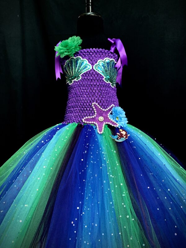 CUSTOM MADE Child tutu dress - Mermaid Princess Tutu Gown SIZE: Fits up to 4-6yrs - Image 5