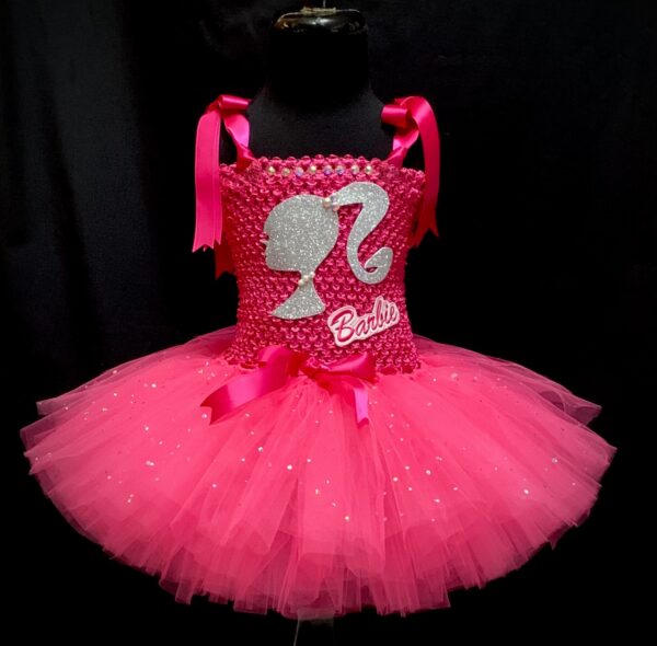 CUSTOM MADE Girls Tutu Dress - Girls Barbie sparkle tutu dress Fits up to 3YRS - Image 4