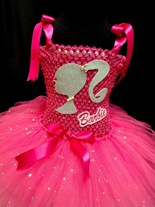 CUSTOM MADE Girls Tutu Dress - Girls Barbie sparkle tutu dress Fits up to 3YRS - Image 2