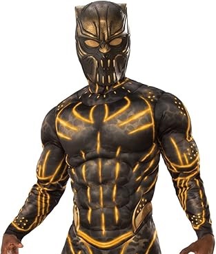 HALLOWEEN - Men's Deluxe Erik Killmonger Battle Suit Muscle Chest STANDARD SIZE