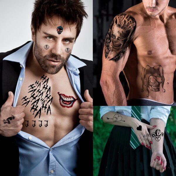 Metallic Flash Tattoo - Temporary Tattoos for Joker + Harley Quinn - Image 7