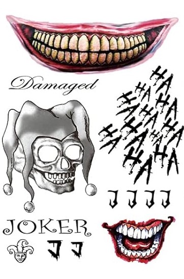 Metallic Flash Tattoo - Temporary Tattoos for Joker + Harley Quinn - Image 4