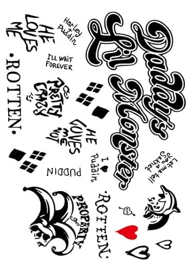 Metallic Flash Tattoo - Temporary Tattoos for Joker + Harley Quinn - Image 17