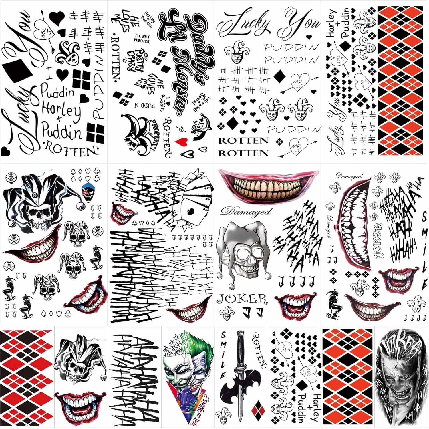 Metallic Flash Tattoo - Temporary Tattoos for Joker + Harley Quinn