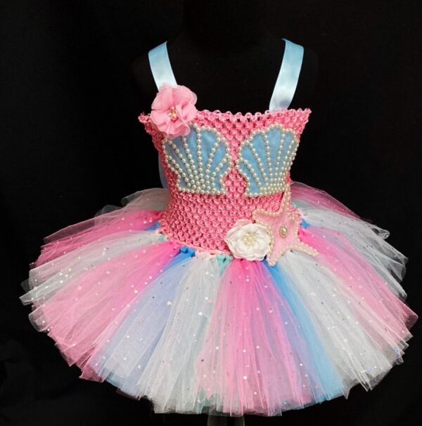 CUSTOM MADE Girls Tutu Dress - Toddler Sparkle Pastel Mermaid tutu dress Fits up to 2yrs.