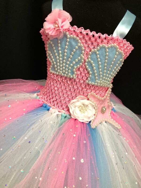 CUSTOM MADE Girls Tutu Dress - Toddler Sparkle Pastel Mermaid tutu dress Fits up to 2yrs. - Image 3