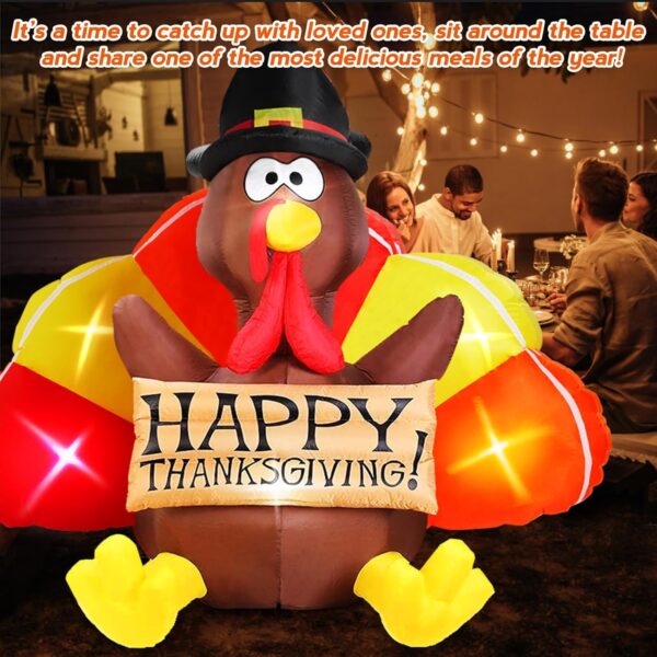 PARTY DECORATIONS - THANKSGIVING - 6FT Thanksgiving Inflatables Turkey Decoration - Image 5