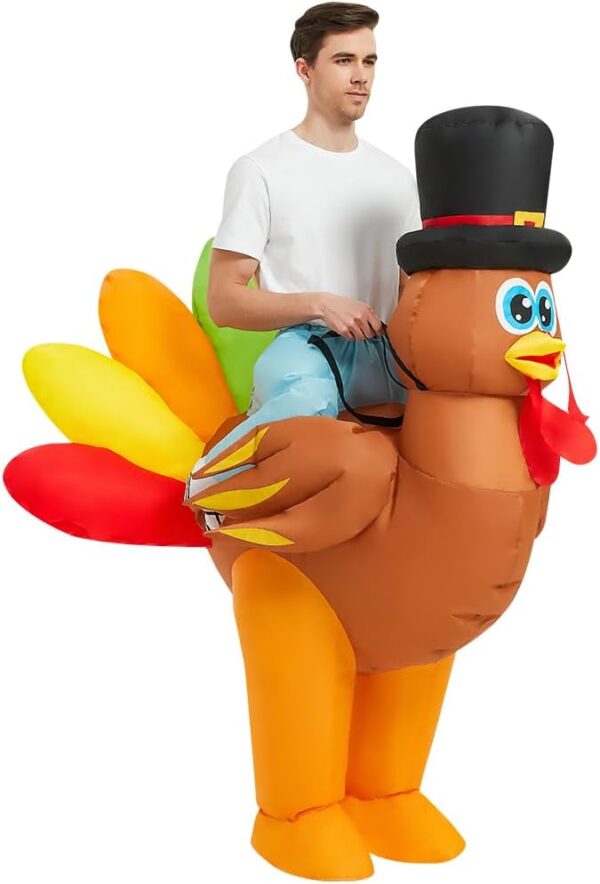MASCOT- Inflatable - Adult Turkey, Blow Up, Orange, Polyester, for Men & Women - Image 6