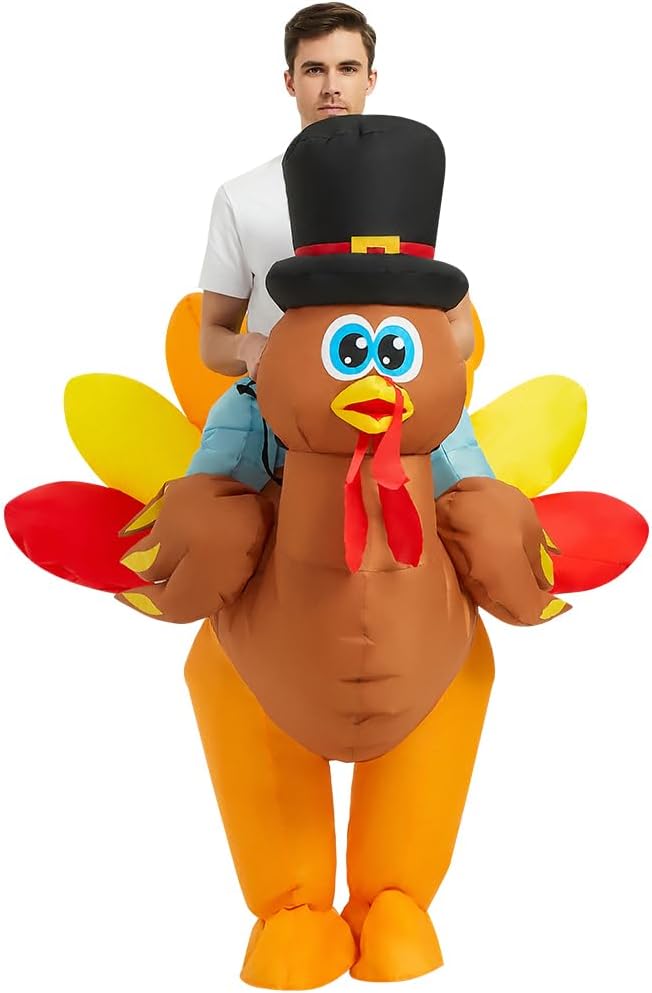 MASCOT- Inflatable - Adult Turkey, Blow Up, Orange, Polyester, for Men & Women - Image 5