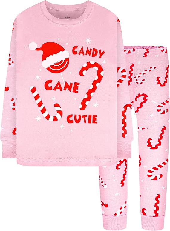 Christmas Girls PINK CANDY CANE CUTIE 2PC PAJAMA SET