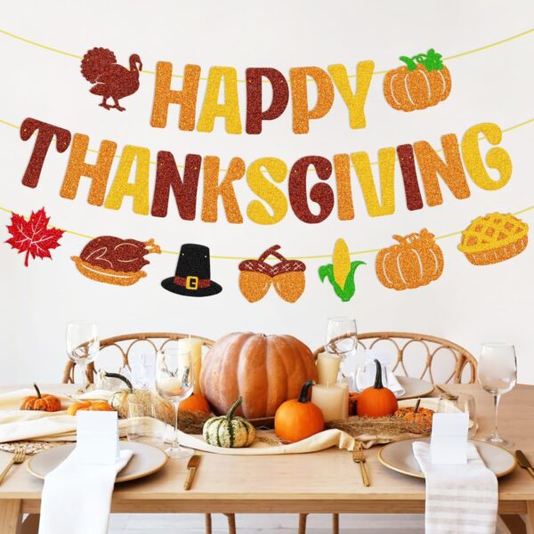 PARTY DECORATIONS - THANKSGIVING - Thanksgiving Theme Banner - Image 5