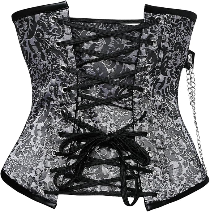 CORSET UNDERBUST TOP - Women's 12 Spiral Steel Boned Steampunk Fashion MEDIUM - Image 2