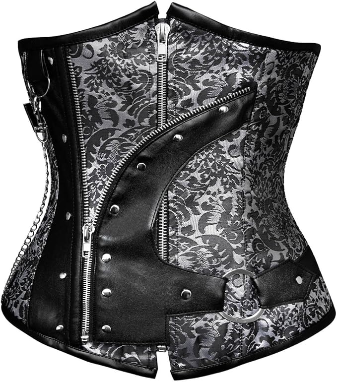 CORSET UNDERBUST TOP - Women's 12 Spiral Steel Boned Steampunk Fashion MEDIUM