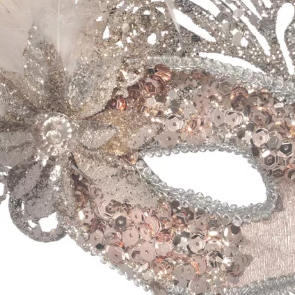 Rose Gold Glitter Crown Masquerade Mask - Image 3