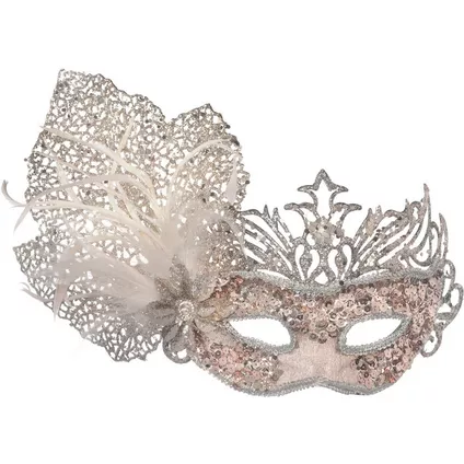 Rose Gold Glitter Crown Masquerade Mask - Image 2
