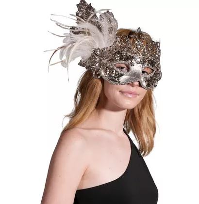 Rose Gold Glitter Crown Masquerade Mask