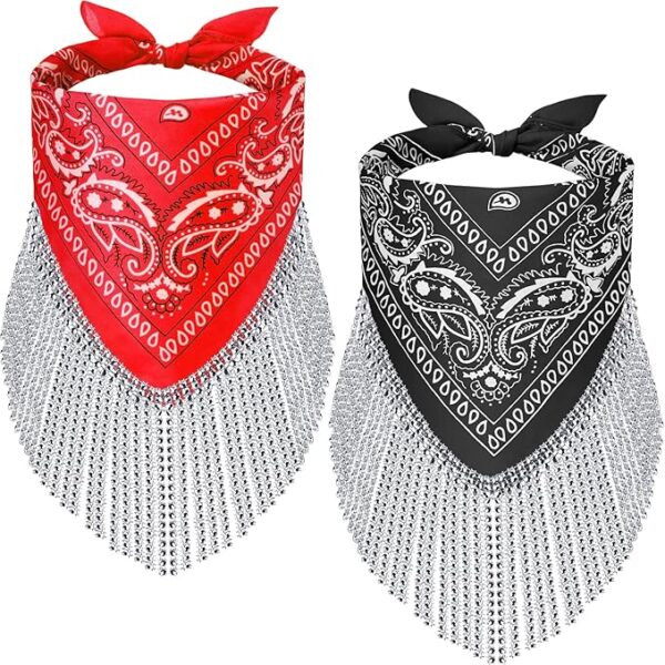 Disco Fringed BLING Bandana