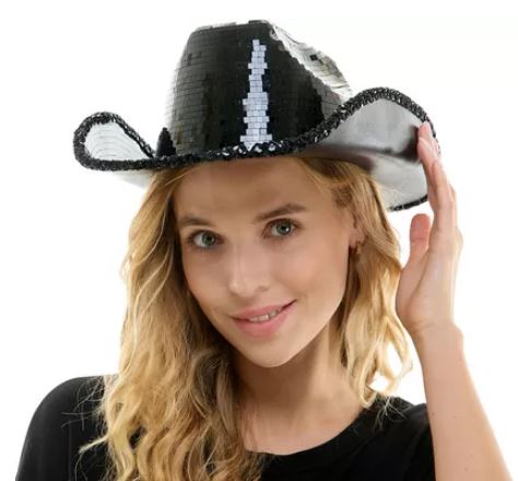 Mirror Disco Cowboy Hat - BLACK