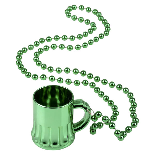 St. Patrick's Day 33-in. Plastic Metallic Necklaces with Beer Mug - Image 2