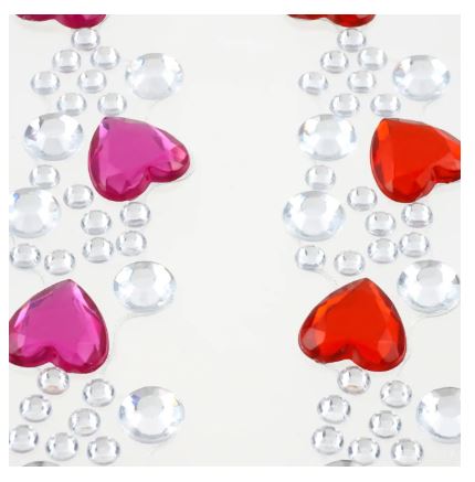 RHINESTONE SHEETS - Hearts Strip Bling Stickers - Image 3