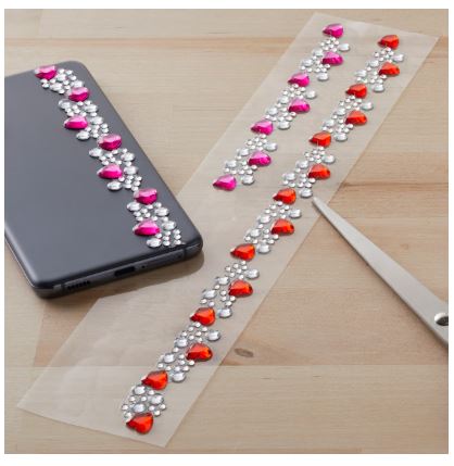RHINESTONE SHEETS - Hearts Strip Bling Stickers - Image 2
