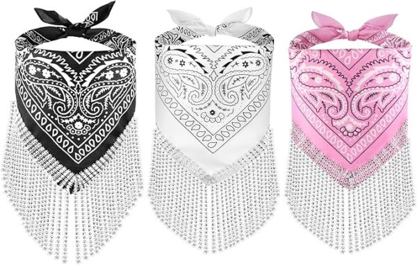 Disco Fringed BLING Bandana - Image 2