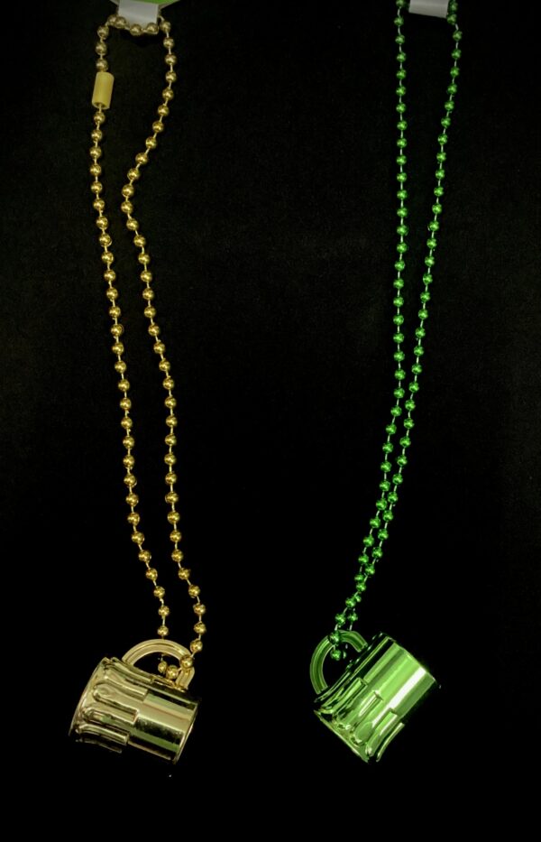 St. Patrick's Day 33-in. Plastic Metallic Necklaces with Beer Mug